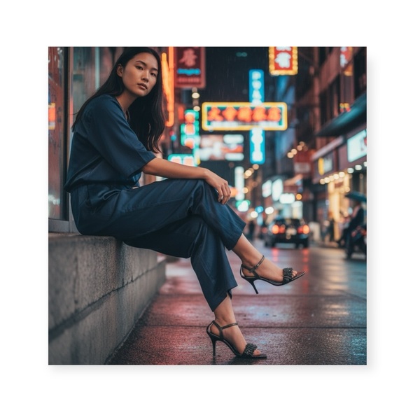 Vintage: new Pierre Cardin ♚ Beaded Kitten Heels ♚ Chain Mail ♚ Gunmetal ♚ 8.5M - Picture 1 of 16